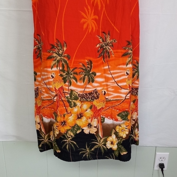Tropical Orange Sleeveless Swim Coverup - Picture 4 of 8